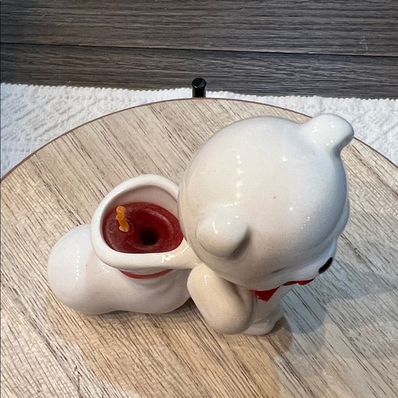 RUSS White Bear Candle Holders with Red Accents - Picture 10 of 15